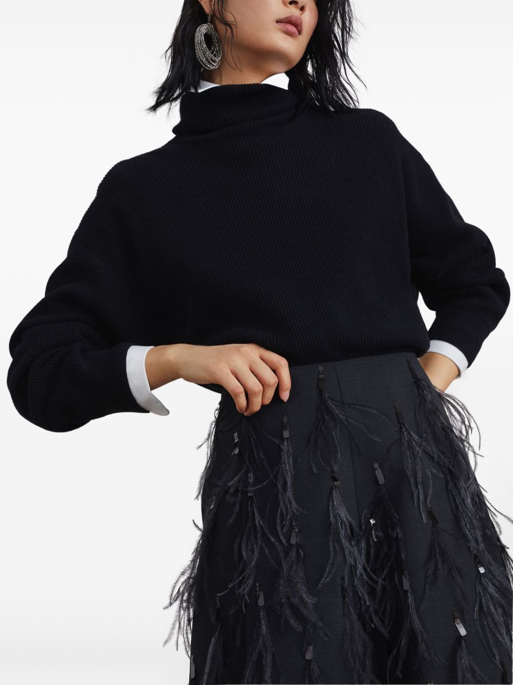 Get the best price Brunello Cucinelli feathered skirt Women