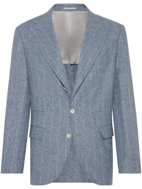 Brunello Cucinelli single-breasted striped blazer Men