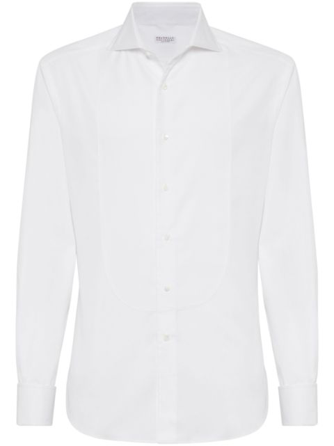 Brunello Cucinelli bib detail cotton shirt Men