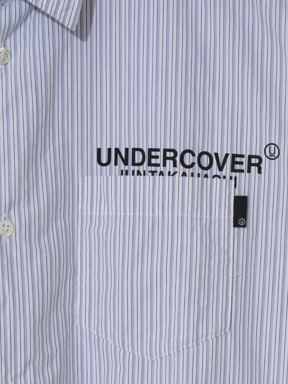 Undercover Striped Pocket-detailed Shirt In White