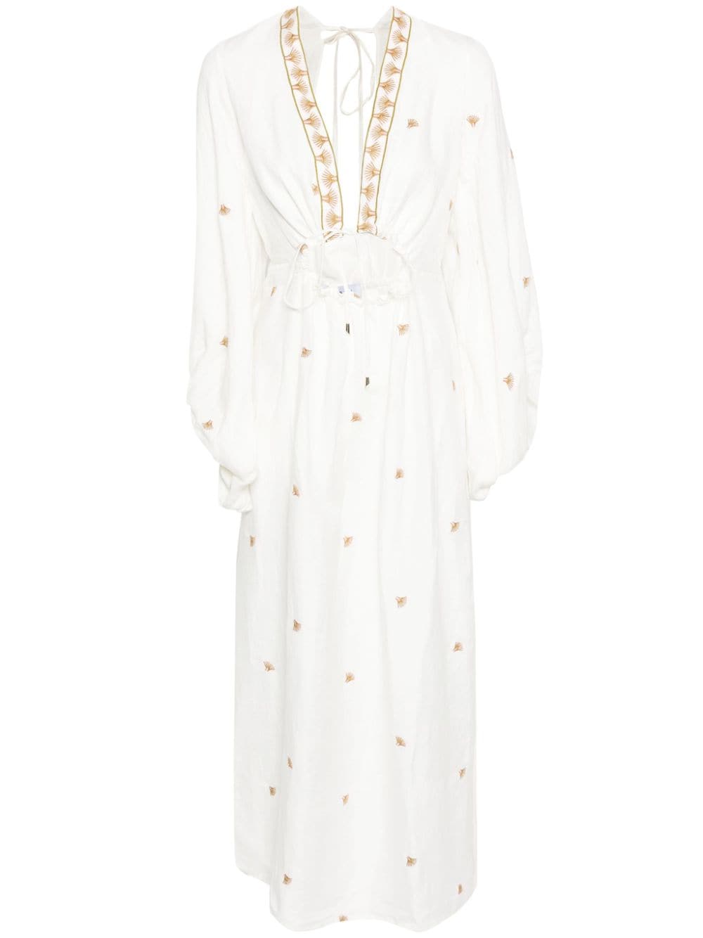 Louise floral-embroidered maxi dress