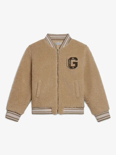 Golden Goose Kids logo patch bomber jacket
