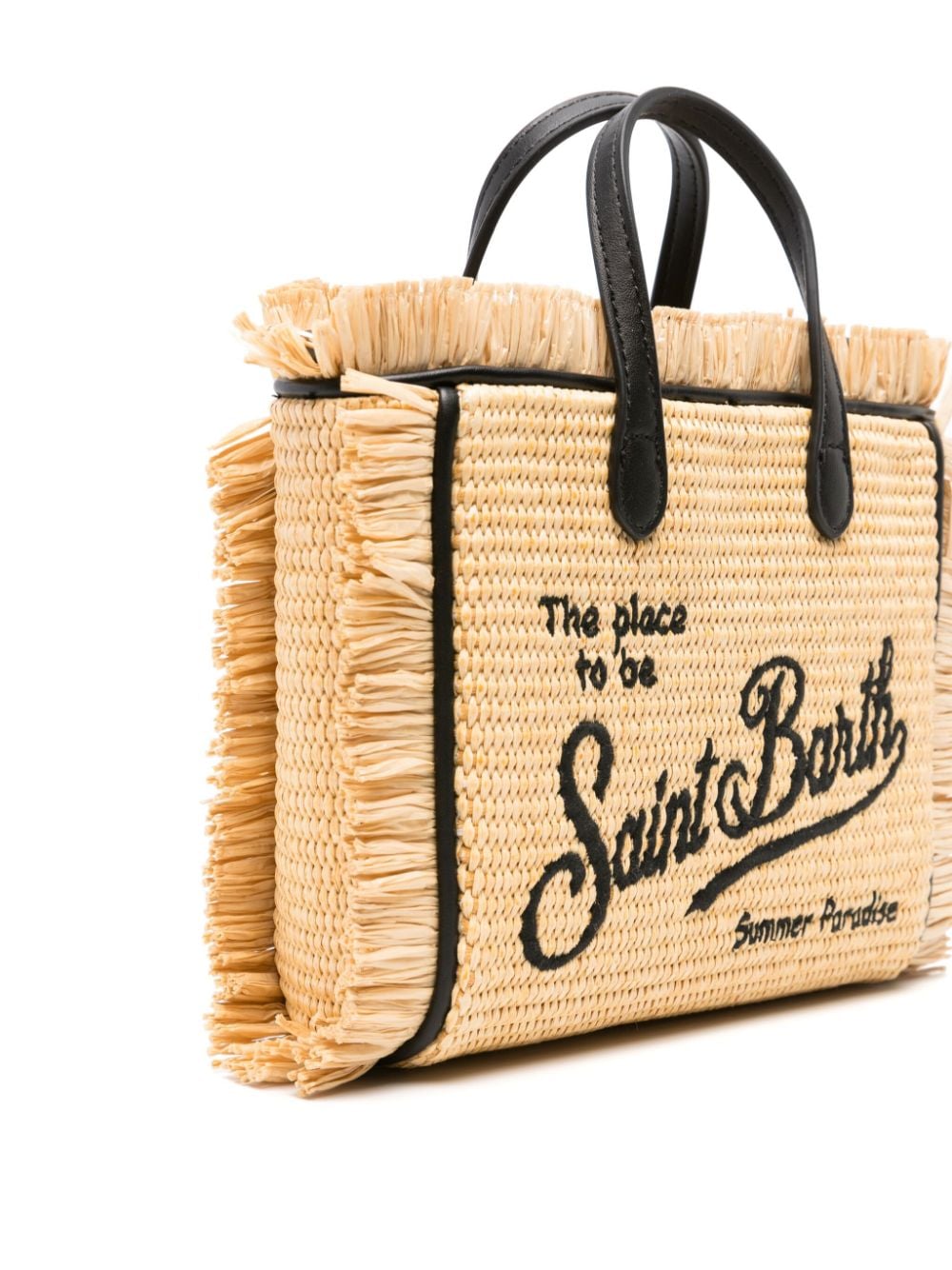 Shop Mc2 Saint Barth Mini Vanity Straw Shoulder Bag In Neutrals