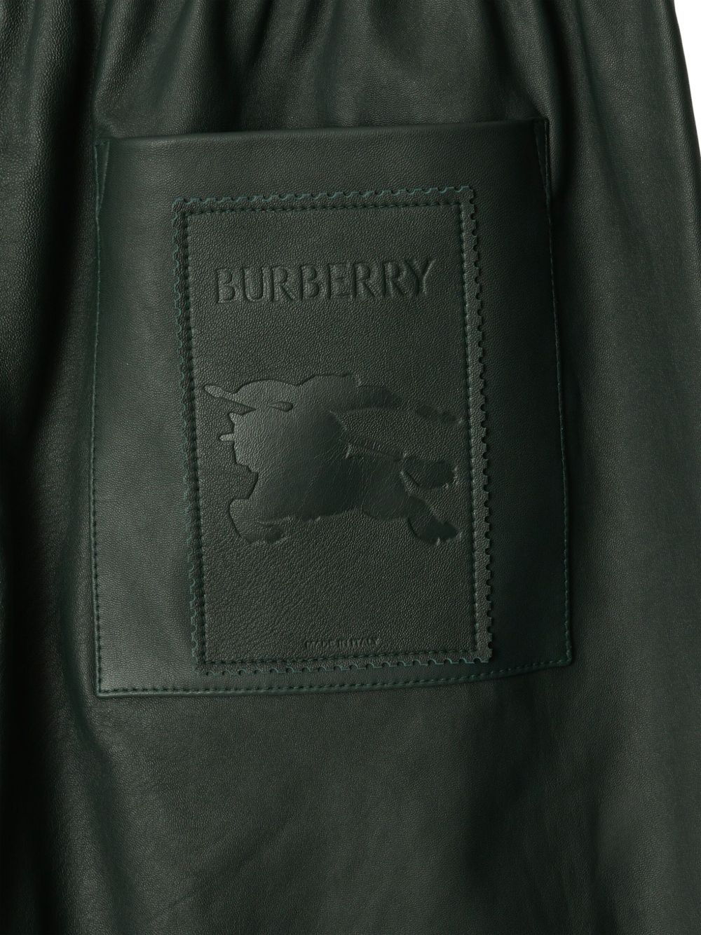 Cheap Burberry logo-debossed leather shorts Men