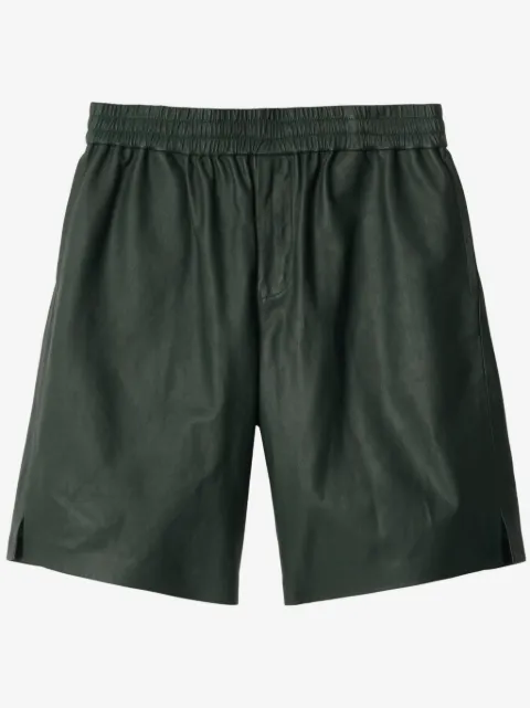Burberry logo-debossed leather shorts