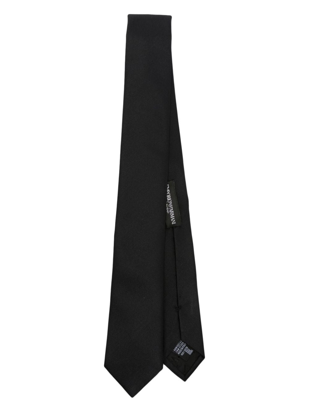 Emporio Armani Gabardine Silk Tie In Black