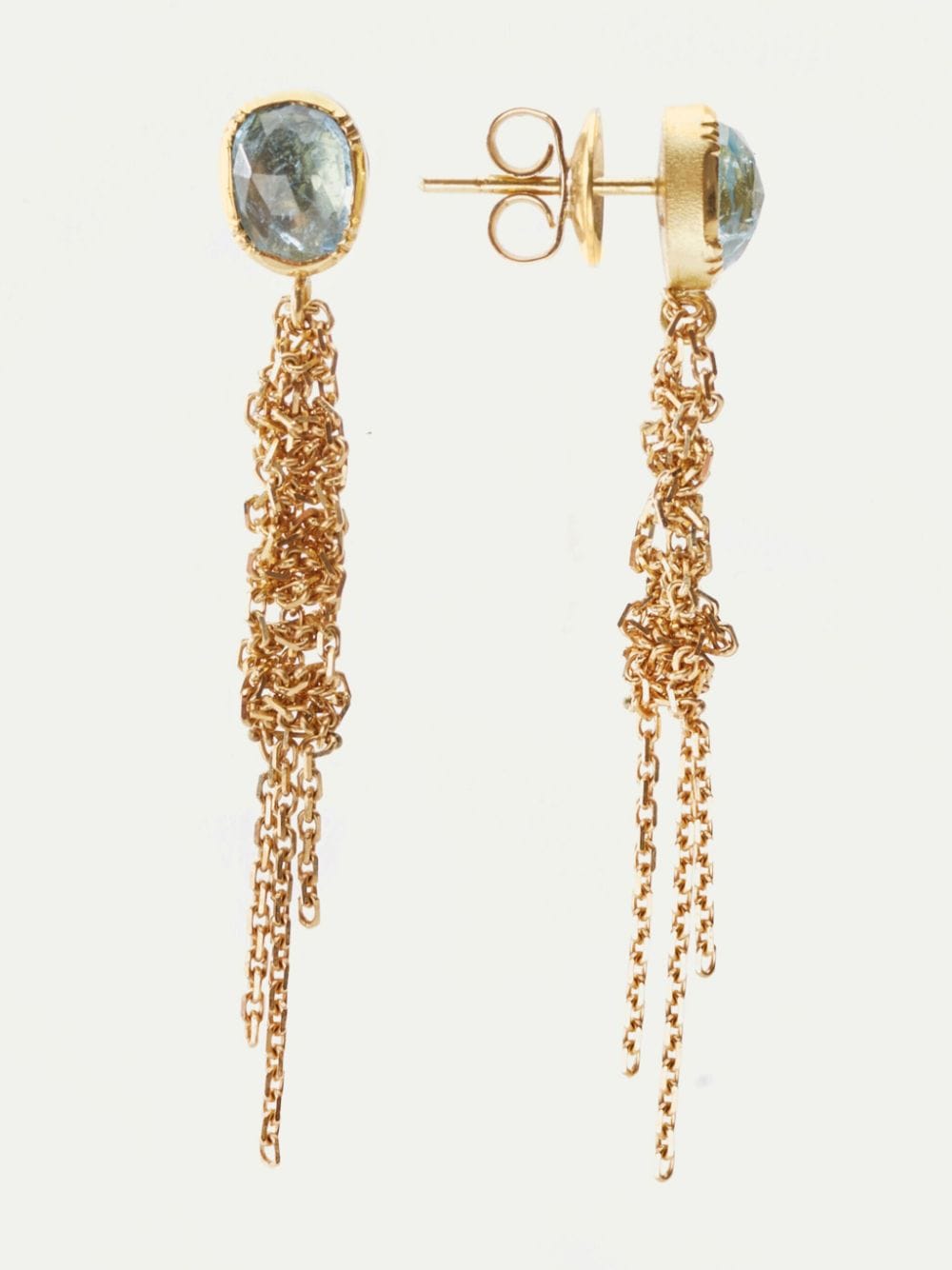Shop Brooke Gregson 18kt Yellow Gold Waterfall Aquamarine Drop Earrings