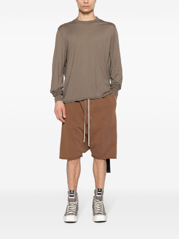 Rick Owens DRKSHDW Pods Drawstring drop-crotch Shorts | Brown | FARFETCH AO