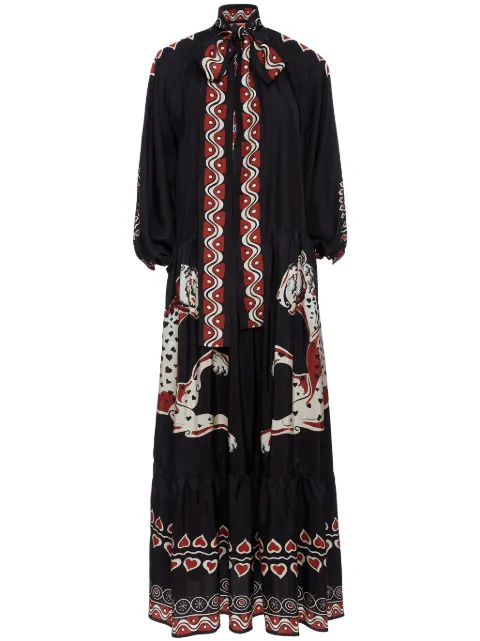 La DoubleJ Athena animal-print silk dress