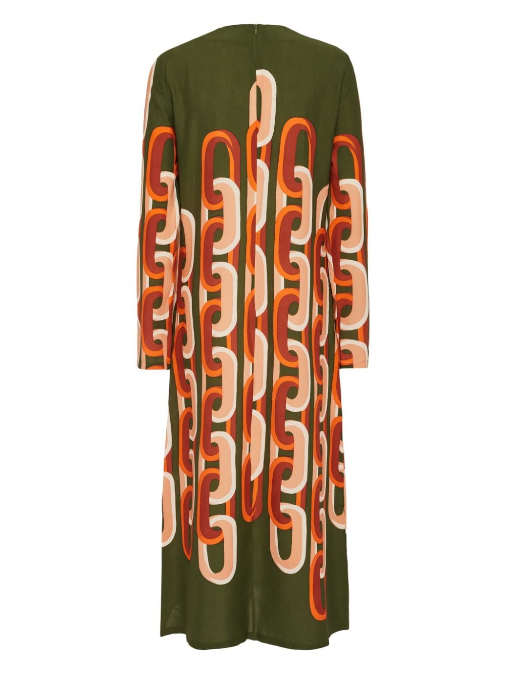 La DoubleJ Midi-jurk met kettingprint Groen