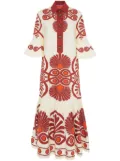 La DoubleJ Artemic geometric-print cotton dress - Neutrals