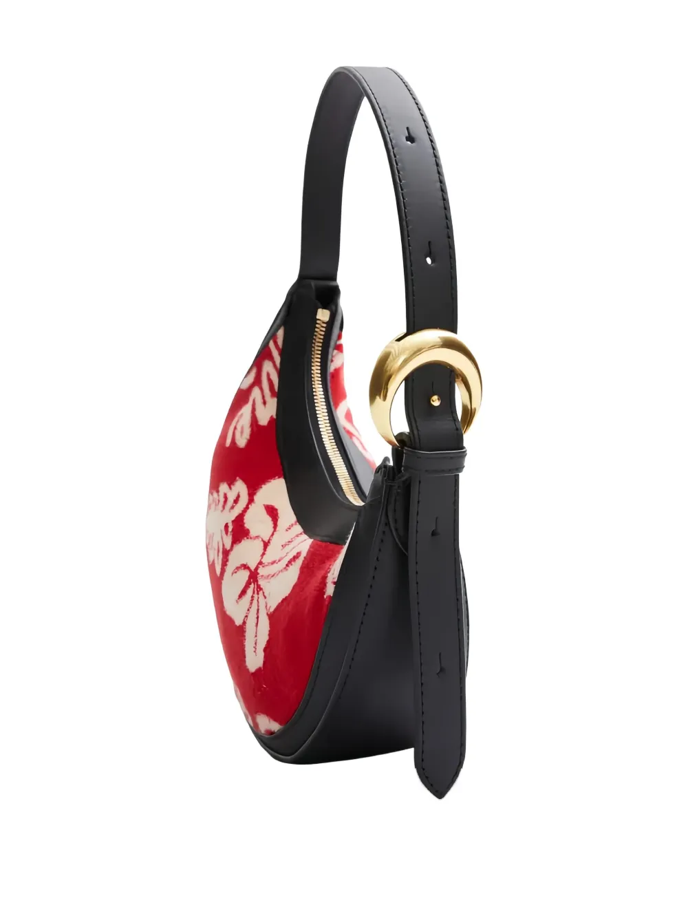 Marine Serre Floral-print Shoulder Bag In Red