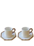 Les-Ottomans Bamboo ceramic coffee cup (set of two) - White