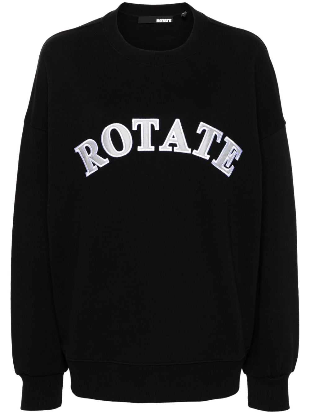 Shop Rotate Birger Christensen Logo-patch Organic-cotton Sweatshirt In Black