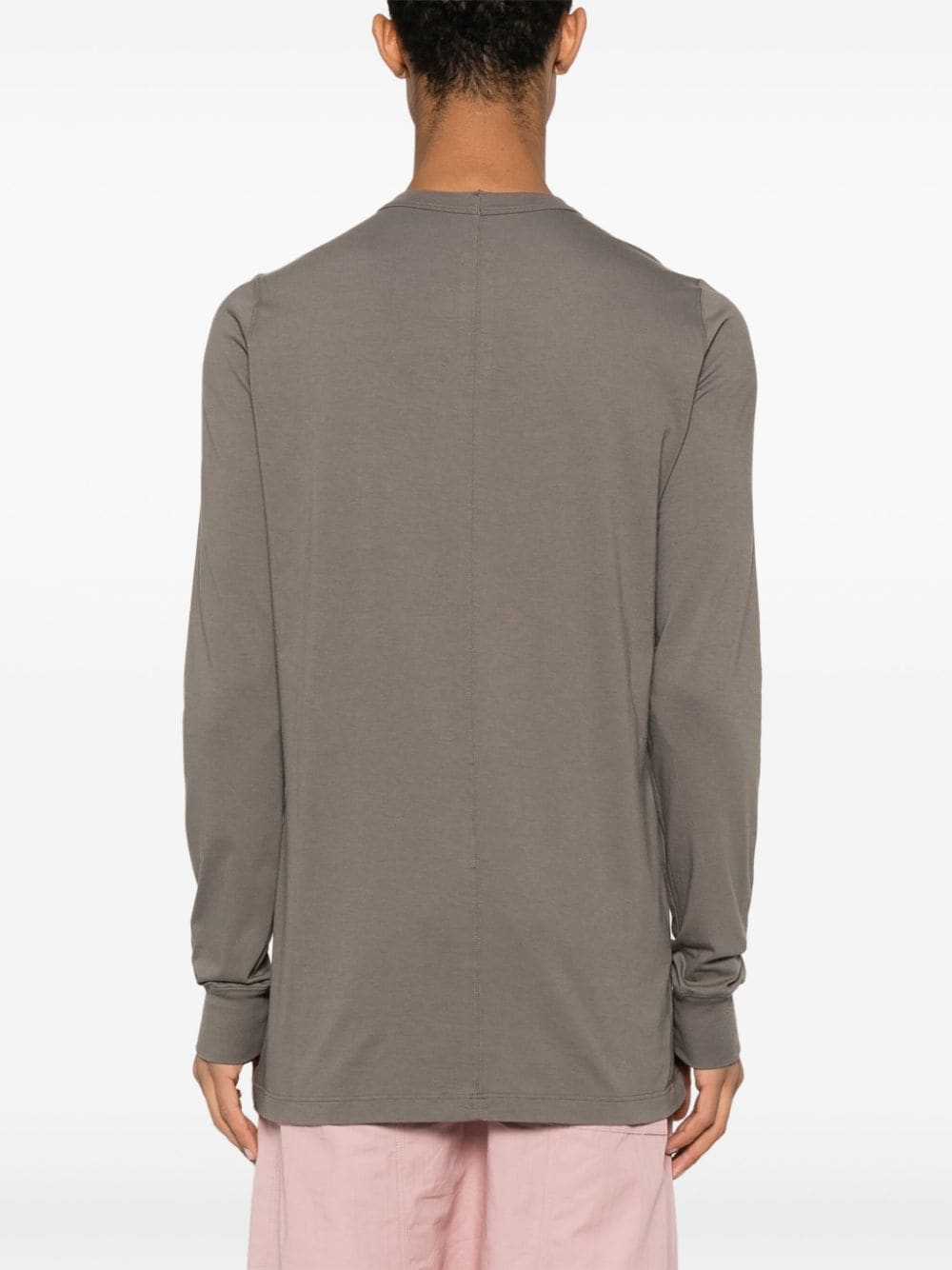 Shop Rick Owens Level Cotton Longsleeved T-shirt In Grey