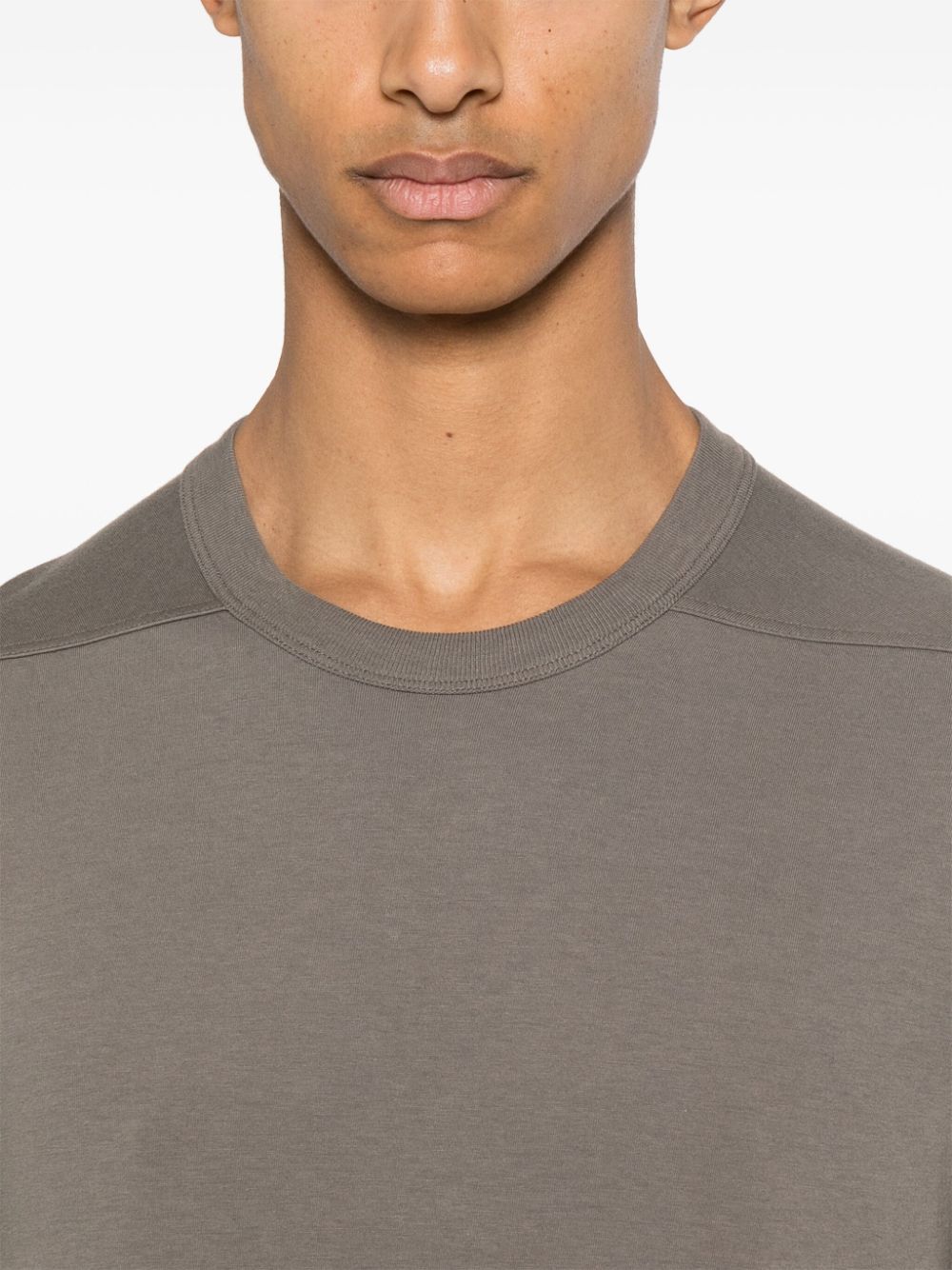 Shop Rick Owens Level Cotton Longsleeved T-shirt In Grey