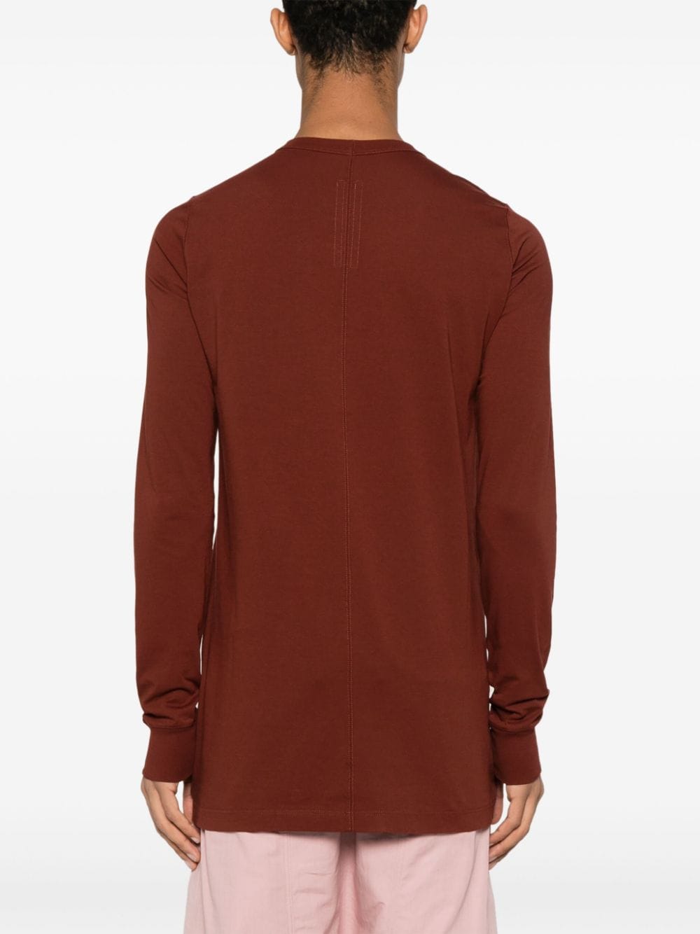 Shop Rick Owens Level Cotton Longsleeved T-shirt In Brown
