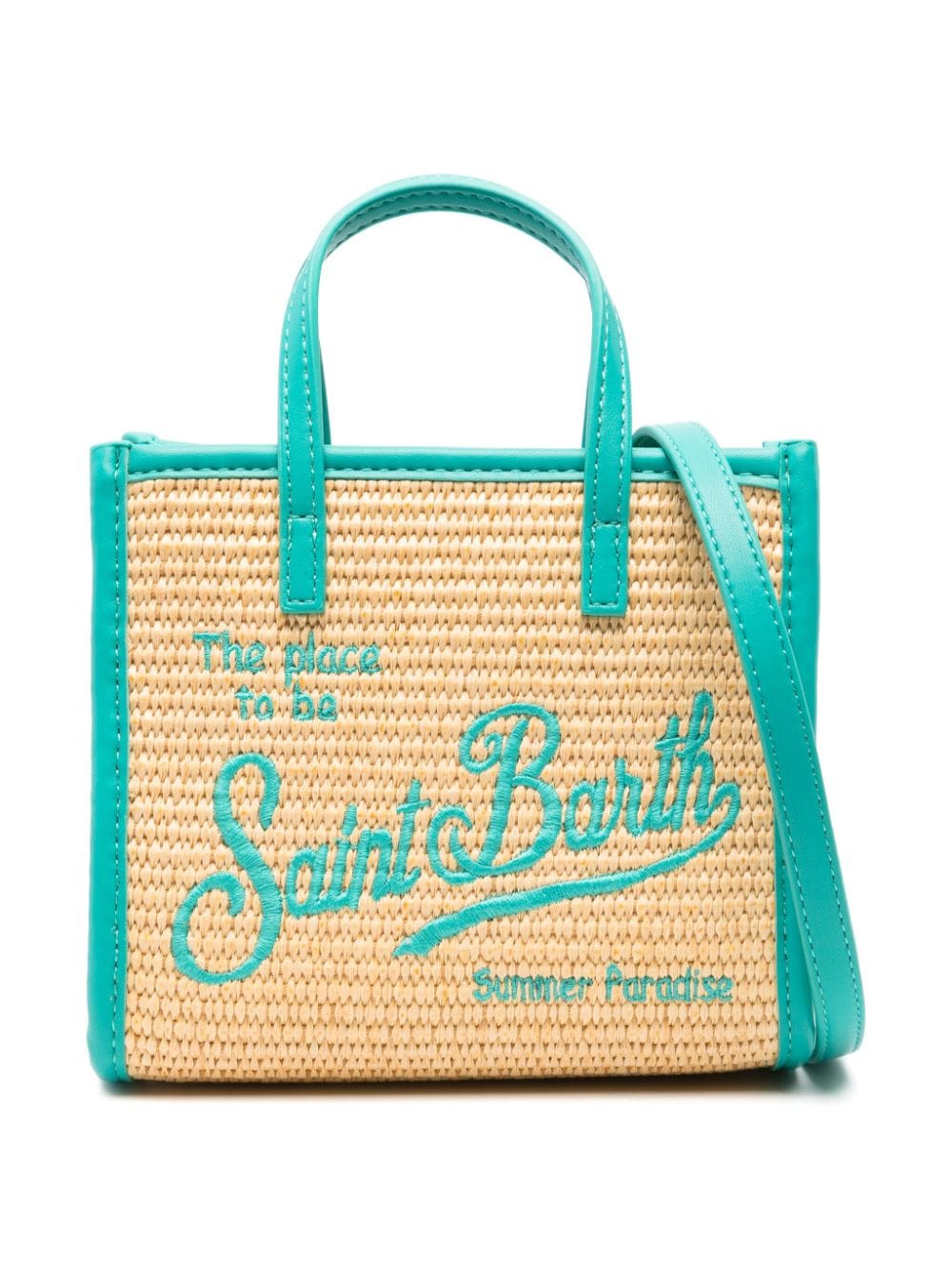 Shop Mc2 Saint Barth Mini Vivian Straw Shoulder Bag In Neutrals