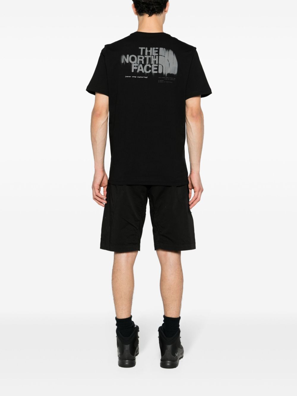 The North Face logo-print cotton T-shirt Zwart
