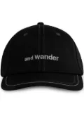 and Wander logo-embroidered corduroy cap - Black