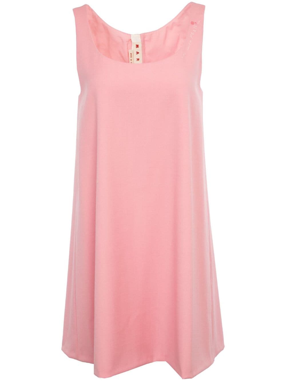 Marni Logo-embroidery Shift Dress In Pink