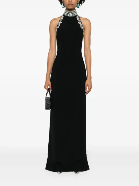 Dina Melwani crystal-embellished maxi dress DM2402035 - 1