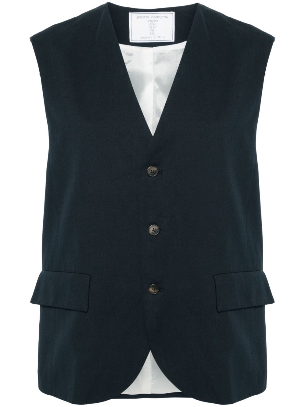 Société Anonyme Katoenen gilet Blauw