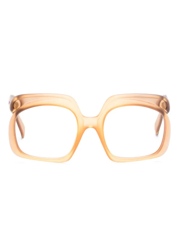 Dior Pre-owned 1970s Ombré Butterfly-frame Glasses in Orange