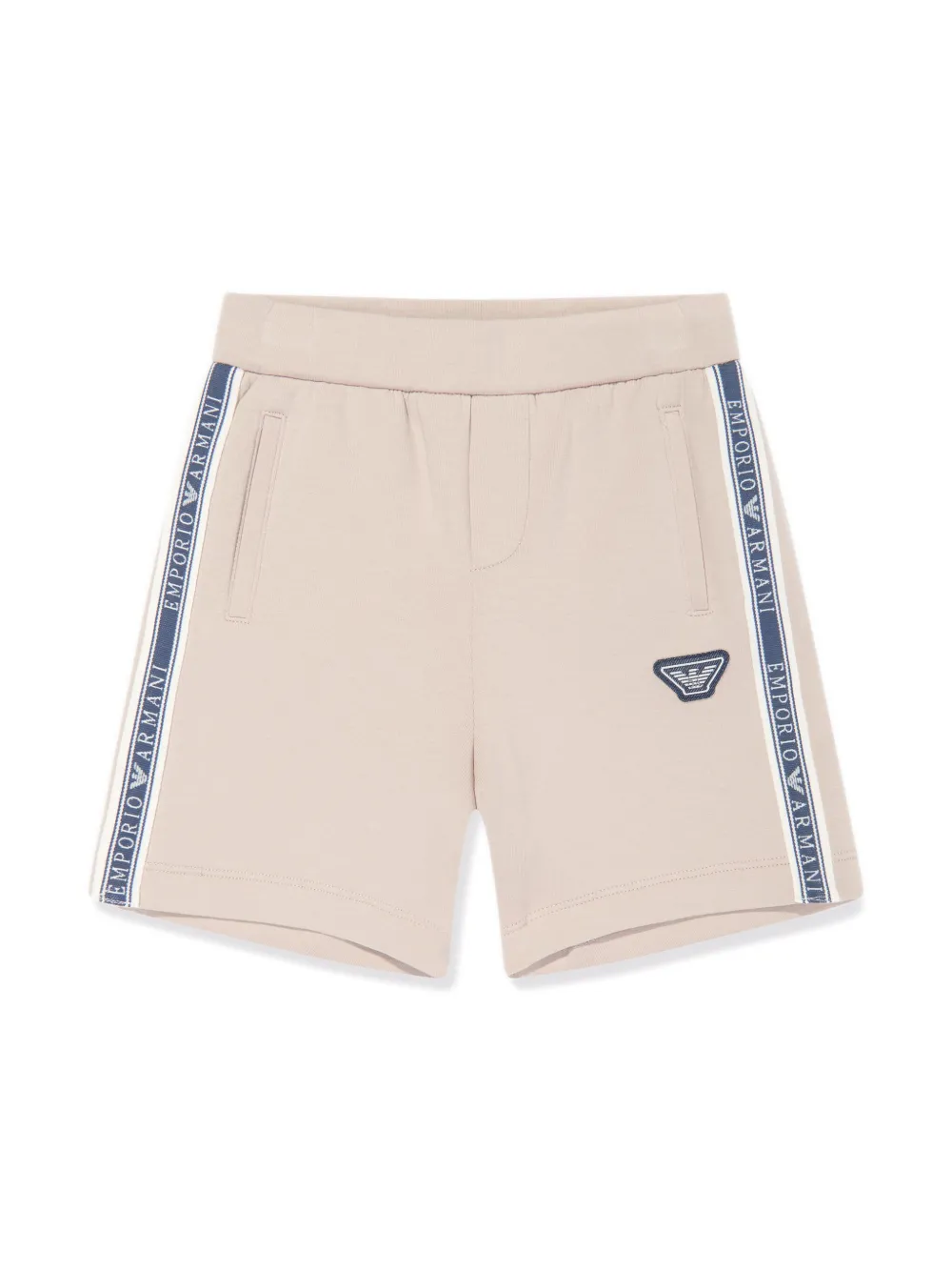 Emporio Armani Kids Top en shorts met logopatch Beige