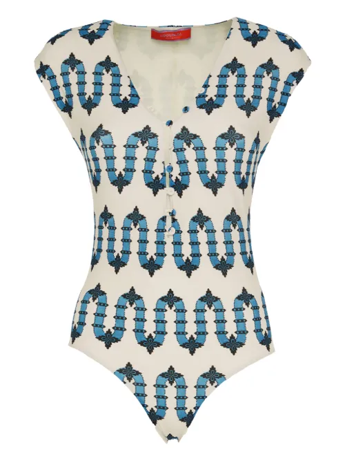 Maillot de bain à imprimé géométrique - La DoubleJ - Modalova