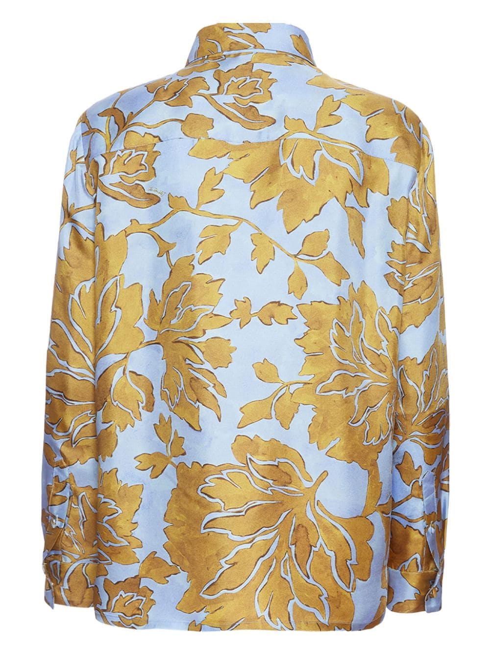 Shop La Doublej Floral-print Silk Shirt In Yellow