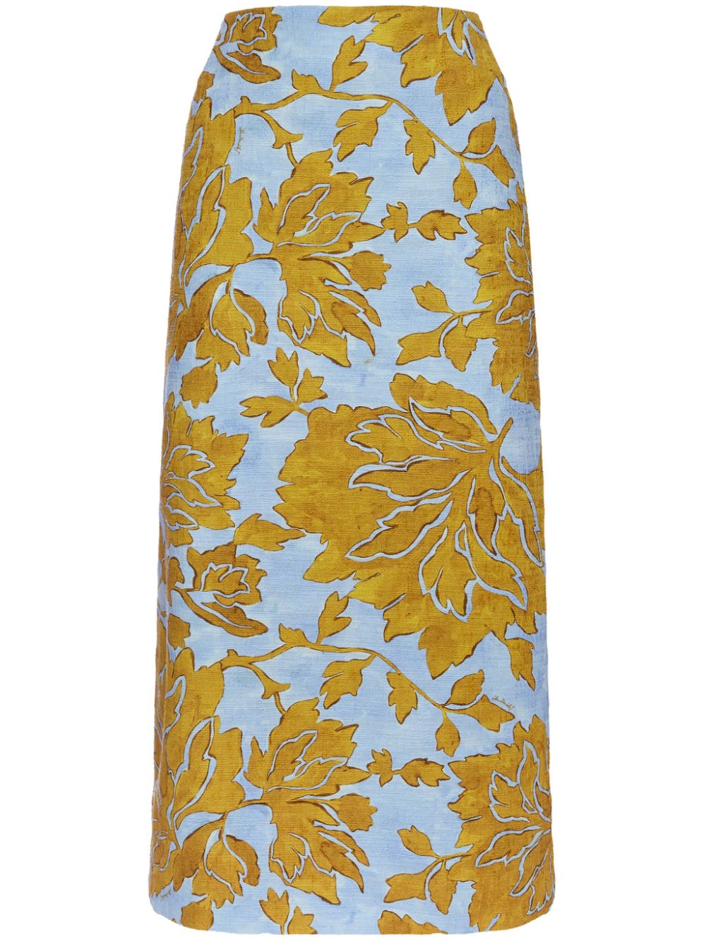 La Doublej Floral-print Pencil Skirt In Multi
