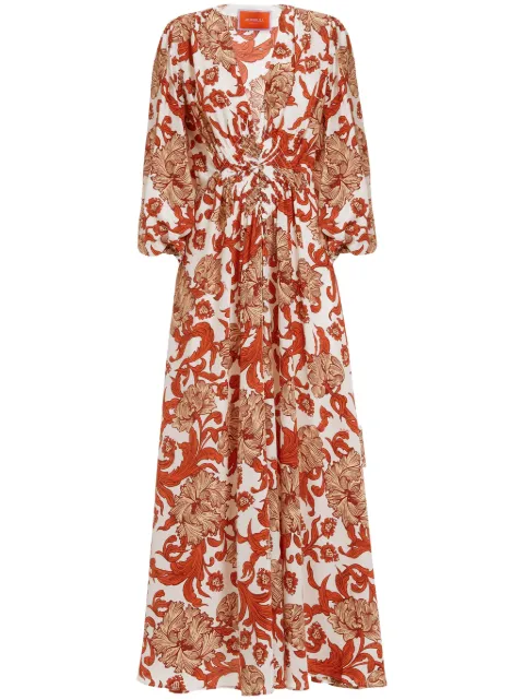 La DoubleJ Camerino abstract-pattern silk dress