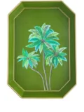 Les-Ottomans Palms decorative metal tray (43cm x 30cm) - Green