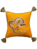 Les-Ottomans Dragon embroidered cushion (50cm x 50cm) - Yellow