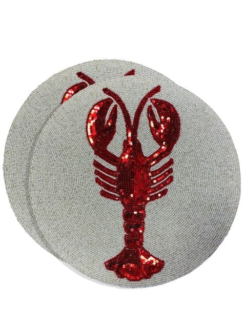 Les-Ottomans perledekoreret Lobster dækkeserviet (sæt med to)