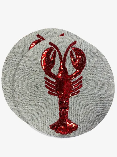 Les-Ottomans Lobster beaded placemat (set of two)