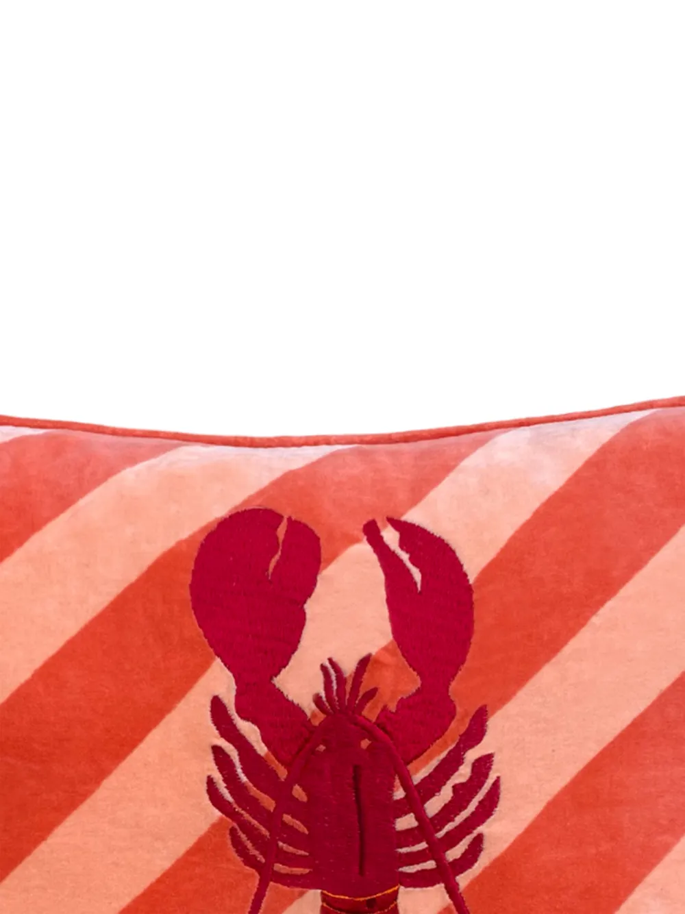 Les-Ottomans Lobster gestreept kussen (60 cm x 40 cm) - Oranje