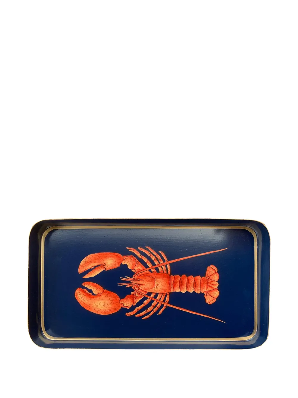 Les-ottomans Fauna Lobster Metal Tray (32cm, X 17cm) In Blue