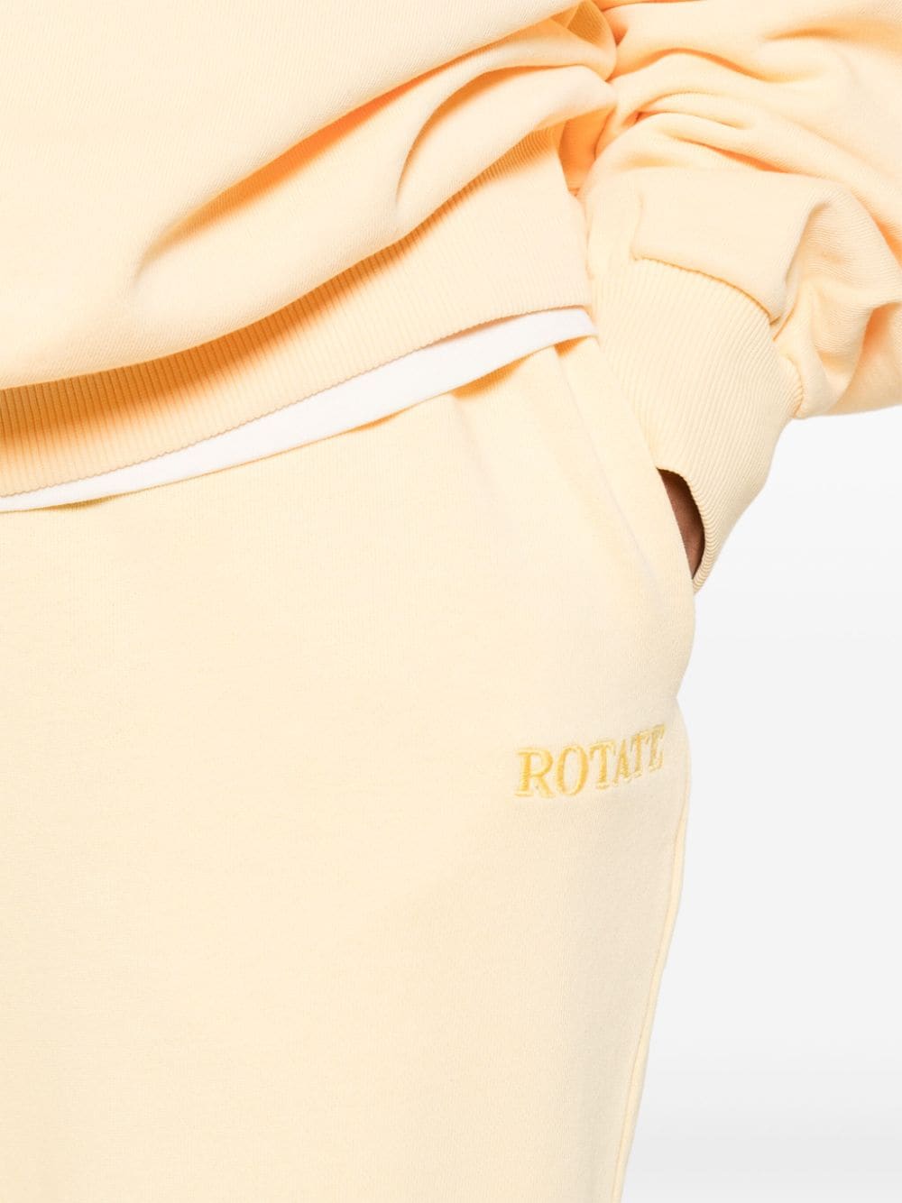 Shop Rotate Birger Christensen Logo-embroidered Track Pants In Yellow