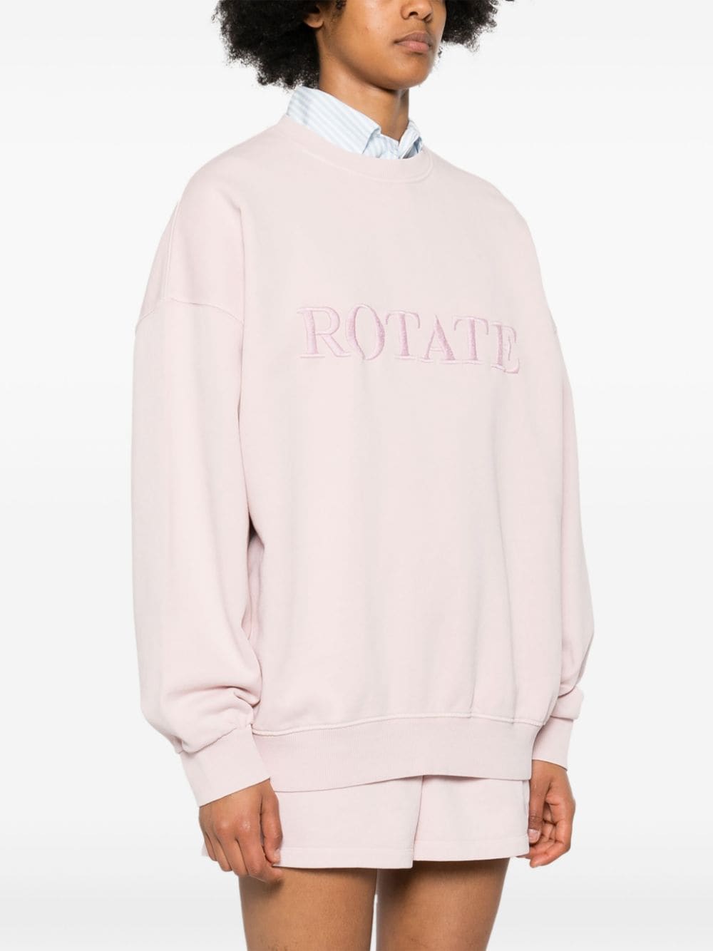 Shop Rotate Birger Christensen Logo-embroidered Sweatshirt In Pink