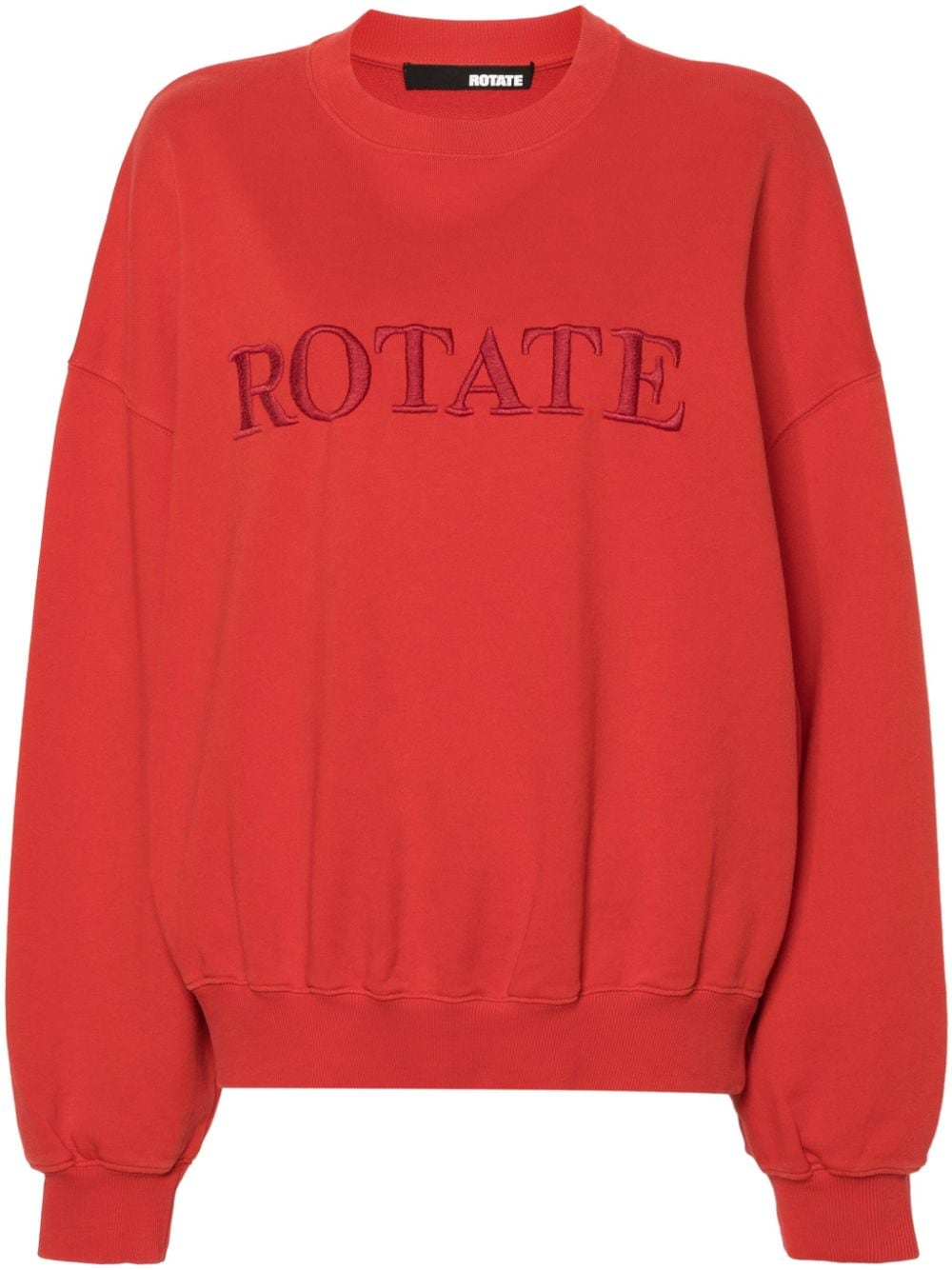 Rotate Birger Christensen Logo-patch Organic-cotton Sweatshirt In Red