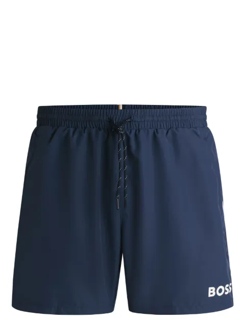 BOSS Bermuda de praia com logo bicolor