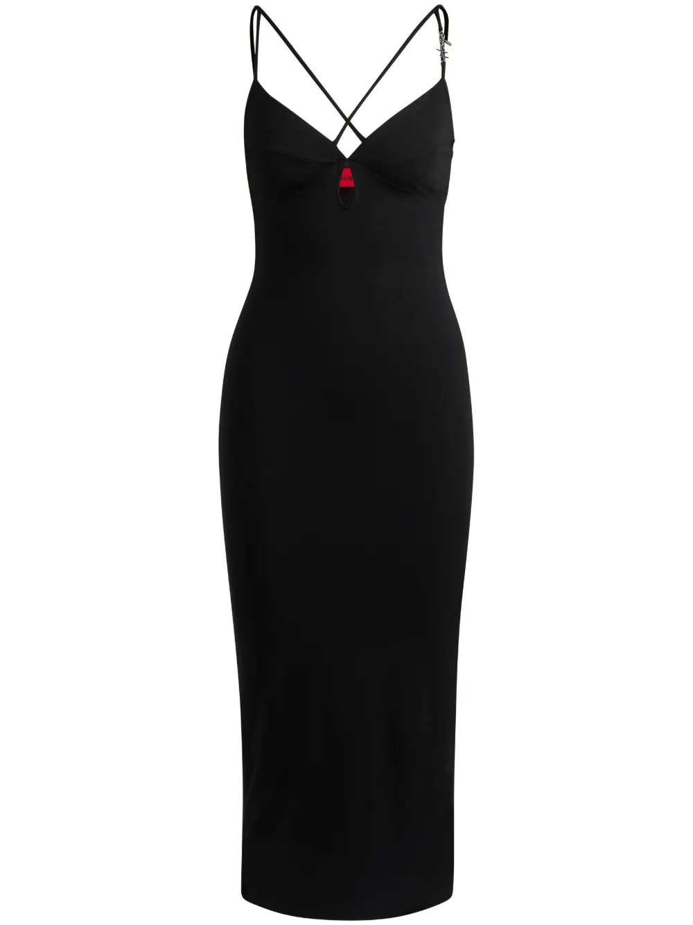 HUGO logo-plaque jersey midi dress | Black | Image 1