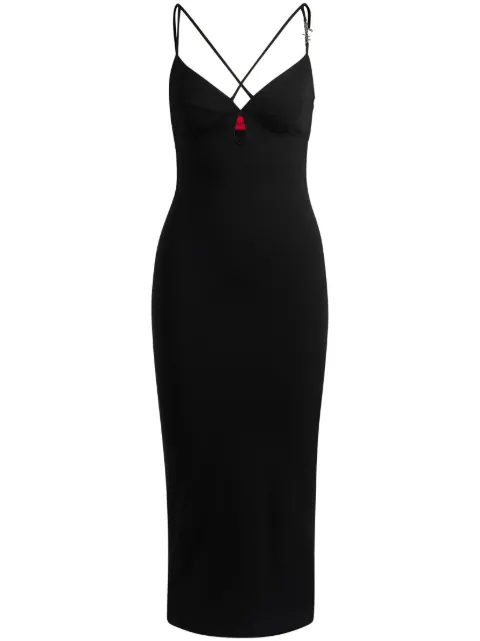 HUGO Vestido midi de jersey com logo