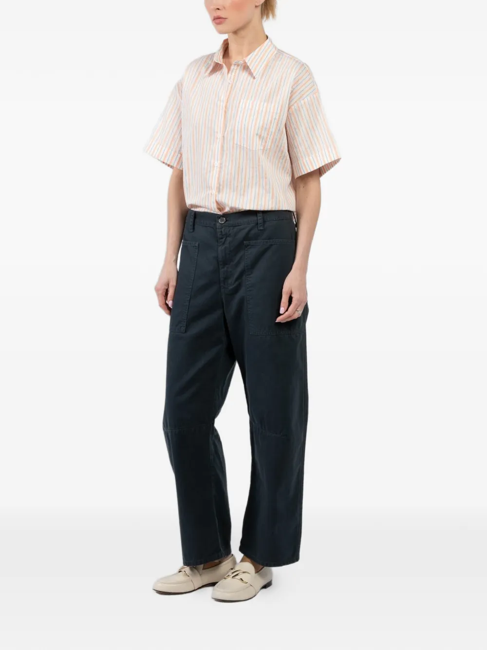 Velvet Patch-pocket Trousers In Multi