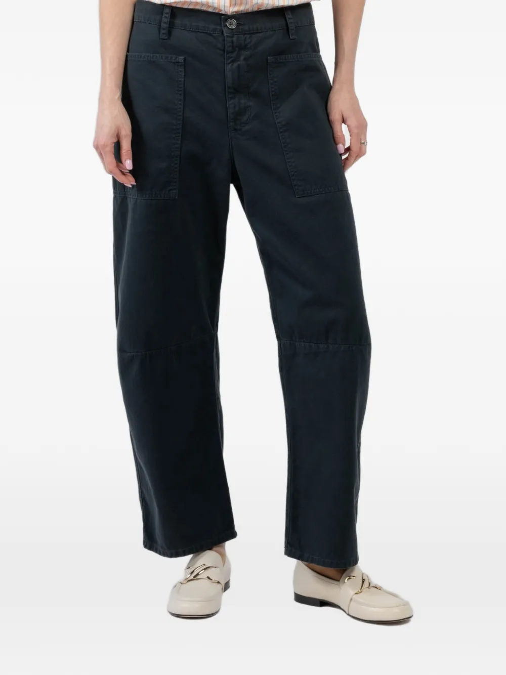 Velvet patch-pocket trousers - Blu