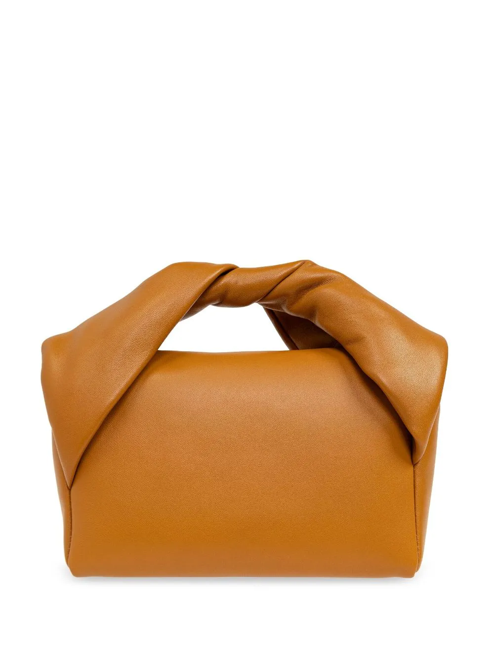Jw Anderson Small Twister Leather Tote Bag In Brown