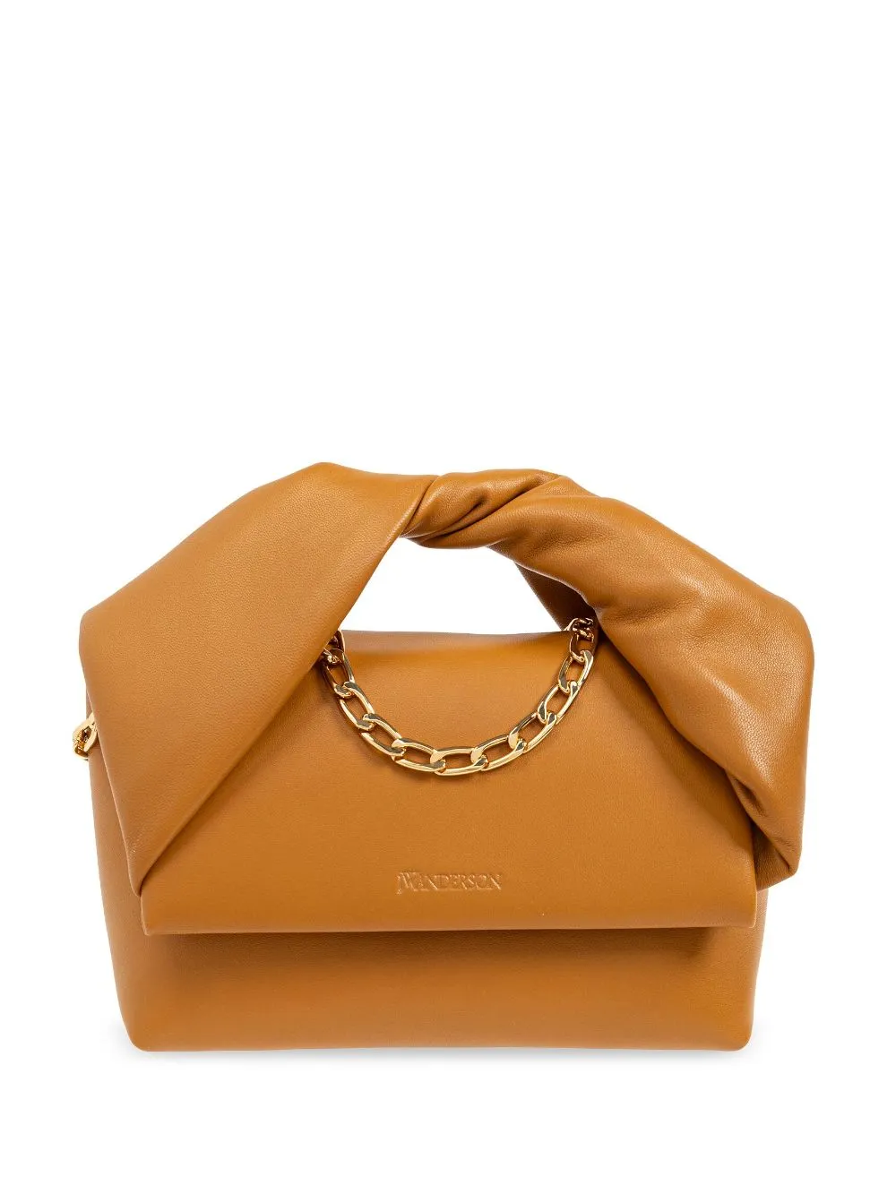 Jw Anderson Small Twister Leather Tote Bag In Brown