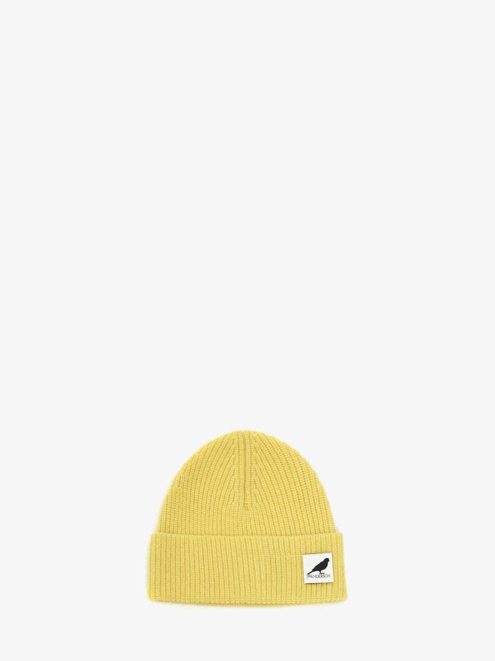 Jw Anderson Logo-patch Knit Beanie In Yellow